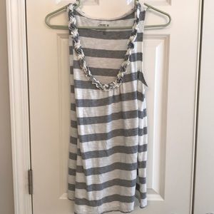 Old Navy Gray and White Women’s Striped Tank Top